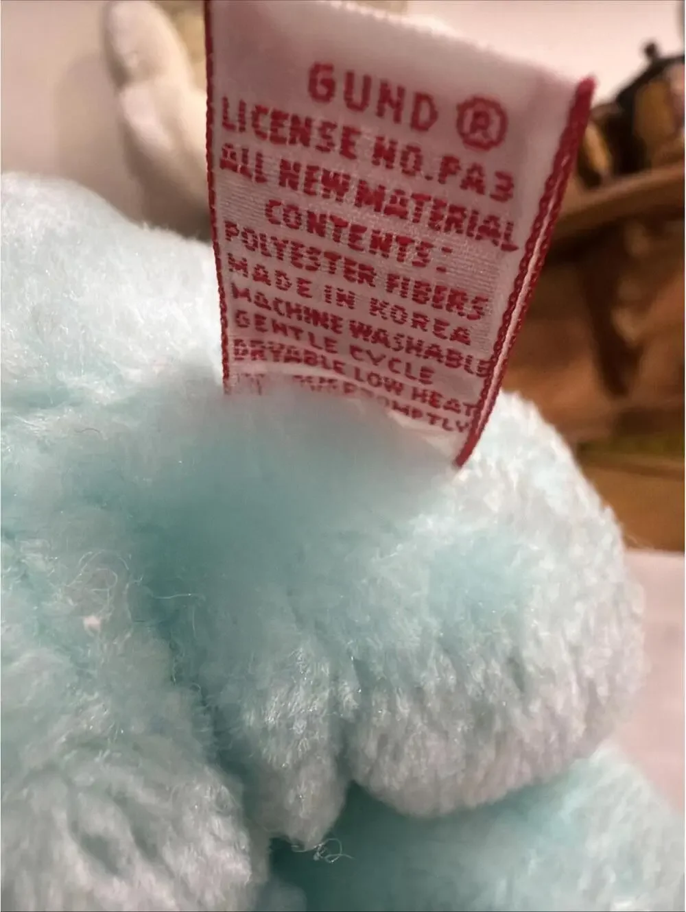 Rare Gund Vtg Disney Winnie the Pooh Bear Squeaker Plush 6” Blue Sears 1960s - Picture 7 of 10